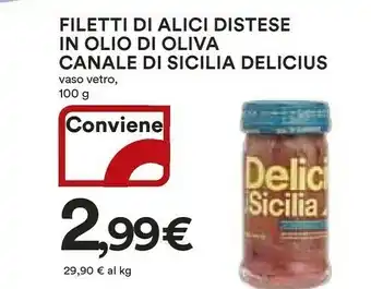 Ipercoop Delicius Filetti Di Alici Distese In Olio Di Oliva Canale Di Sicilia offerta