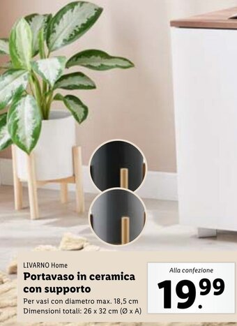 Lidl LIVARNO Home Portavaso in ceramica con supporto offerta