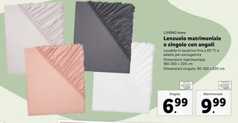 LIVARNO Home Lenzuolo matrimoniale o singolo con angoli 90-100 x 200 cm
