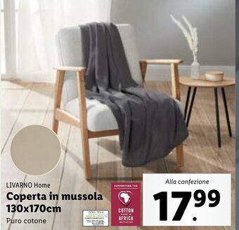Lidl LIVARNO Home Coperta in mussola 130x170cm offerta