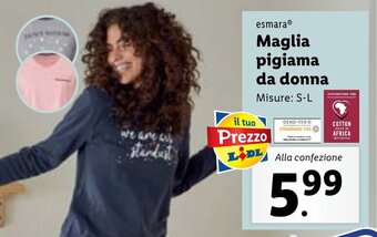 Lidl esmara Maglia pigiama da donna S-L offerta