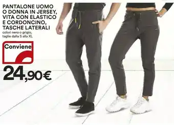 Ipercoop Pantalone Donna In Jersey, Vita Con Elastico E Cordoncino, Tasche Laterali offerta