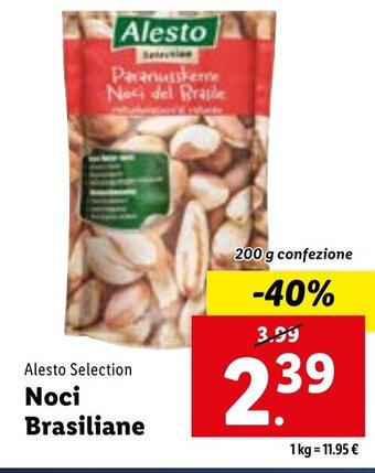 Lidl Alesto Selection Noci Brasiliane 200 g confezione offerta