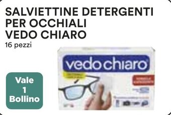 Coop SALVIETTINE DETERGENTI PER OCCHIALI VEDO CHIARO 16 pezzi offerta