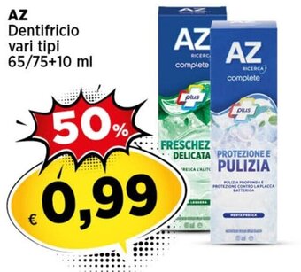 Coop AZ Dentifricio vari tipi 65/75+10 ml offerta