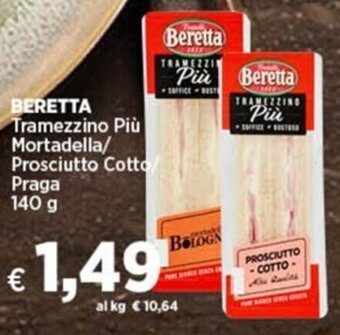 Coop BERETTA Tramezzino Più Mortadella/ Prosciutto Cotto Praga 140 g offerta