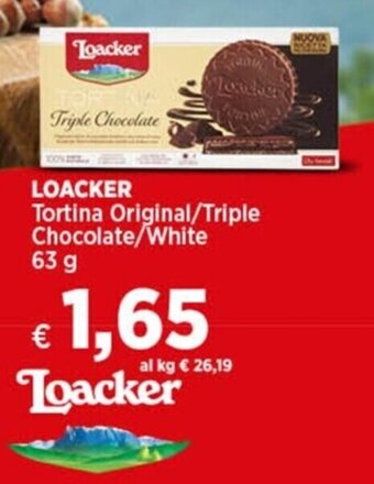 Coop LOACKER Tortina Original/Triple Chocolate/White 63 g offerta
