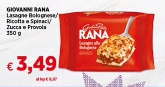 Coop GIOVANNI RANA Lasagne Bolognese 350 g offerta