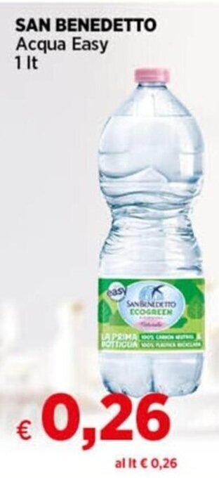 Coop SAN BENEDETTO Acqua Easy 1 lt. offerta