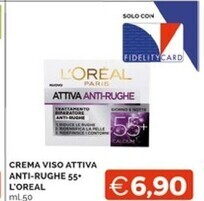 Mercatò L'oreal crema viso attiva anti-rughe 55 offerta