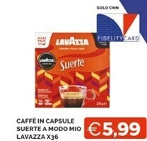Mercatò Lavazza caffe in capsule suerte a modo mio offerta