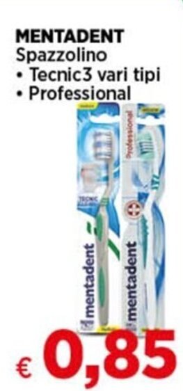 Coop MENTADENT Spazzolino Tecnic3 vari tipi offerta