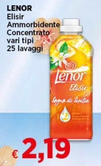 Coop LENOR Elisir Ammorbidente Concentrato vari tipi 25 lavaggi offerta