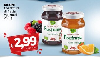 Coop RIGONI Confettura di frutta vari gusti 250 g offerta