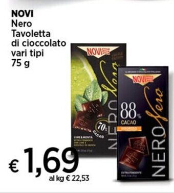 Coop NOVI Nero Tavoletta di cioccolato Nero Tavoletta vari tipi 75 g offerta