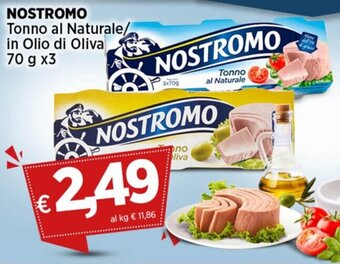 Coop NOSTROMO Tonno al Naturale/ in Olio di Oliva 70 g x3 offerta