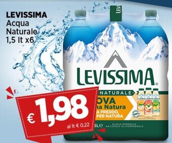 Coop LEVISSIMA Acqua Naturale 1,5 lt x6 offerta
