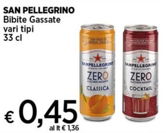 Coop SAN PELLEGRINO Bibite Gassate vari tipi 33 cl offerta