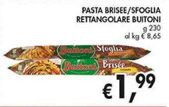 Supermercato Coal PASTA BRISEE/SFOGLIA RETTANGOLARE BUITONI g 230 offerta