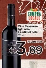 Crai Feudi del sole vino cesanese igt lazio offerta