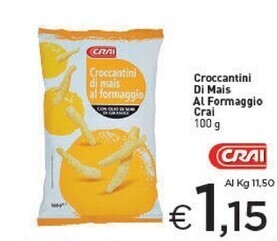 Crai Crai croccantini di mais al formaggio offerta