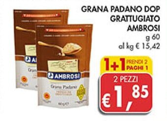 Supermercato Coal GRANA PADANO DOP GRATTUGIATO AMBROSI g 60 offerta