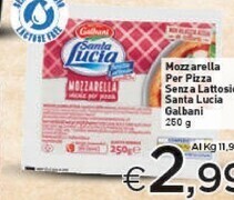 Crai Galbani mozzarella per pizza senza lattosio santa lucia offerta