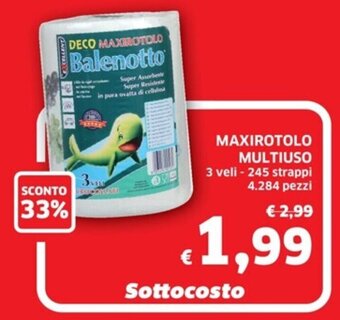 Ecu Discount MAXIROTOLO MULTIUSO 3 veli - 245 strappi offerta