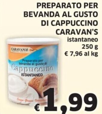Ecu Discount PREPARATO PER BEVANDA AL GUSTO DI CAPPUCCINO CARAVAN'S 250 g offerta