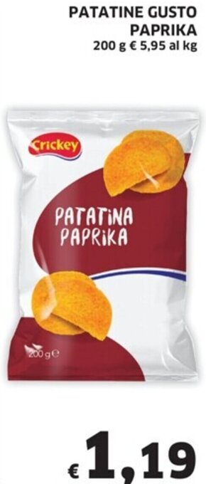 Ecu Discount PATATINE GUSTO PAPRIKA 200 g offerta