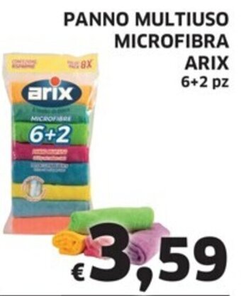 Ecu Discount PANNO MULTIUSO MICROFIBRA ARIX 6+2 pz offerta