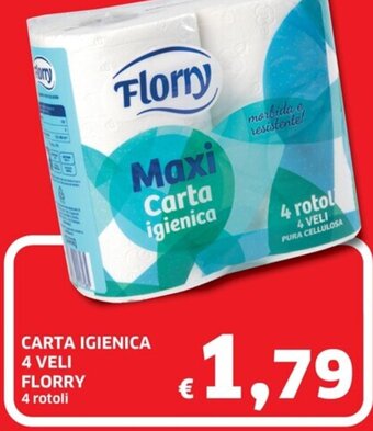 CARTA IGIENICA 4 VELI FLORRY 4 rotoli
