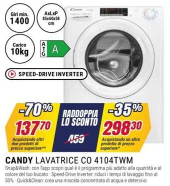 CANDY LAVATRICE CO 4104TWM 85x60x58 cm