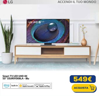 Euronics LG Smart TV LED UHD 4K 55" 55UR91006LA - Blu offerta