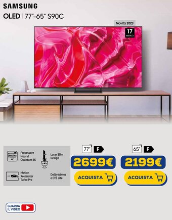 Euronics SAMSUNG OLED 77" S90C offerta