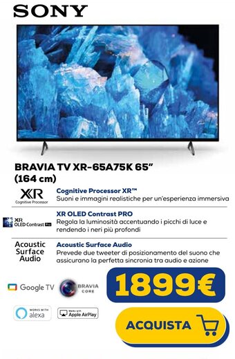 SONY BRAVIA TV XR-65A75K 65" (164 cm)