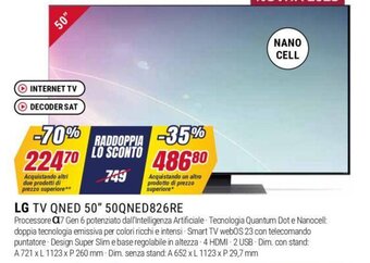 Trony LG TV QNED 50" 50QNED826RE offerta