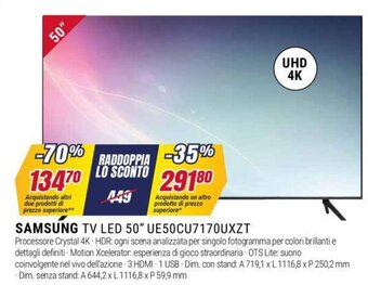 Trony SAMSUNG TV LED 50" UE50CU7170UXZT offerta