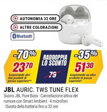 Trony JBL AURIC. TWS TUNE FLEX offerta