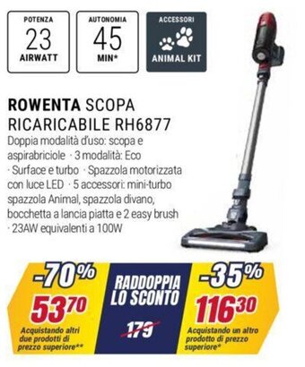 Trony ROWENTA SCOPA RICARICABILE RH6877 offerta