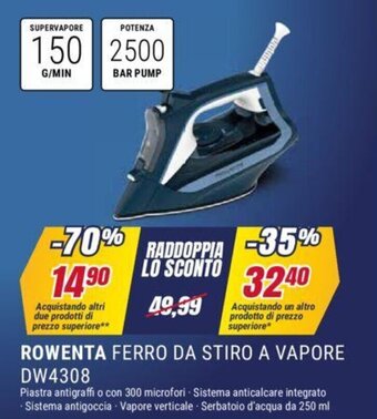 ROWENTA FERRO DA STIRO A VAPORE DW4308