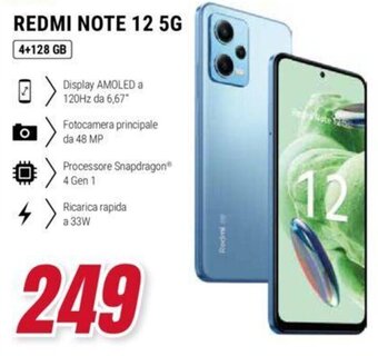 Trony Xiaomi REDMI NOTE 12 5G 4+128GB offerta
