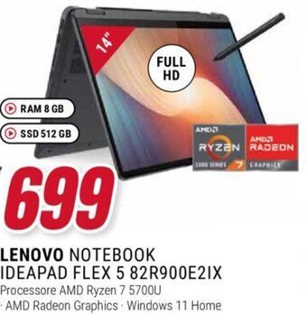 LENOVO NOTEBOOK IDEAPAD FLEX 5 82R900E21X
