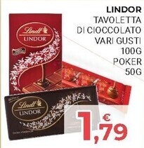 Eté Lindt tavoletta di cioccolato/poker offerta