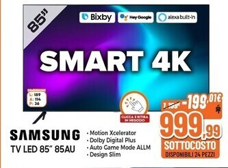 Expert Samsung tv led 85'' 85au offerta