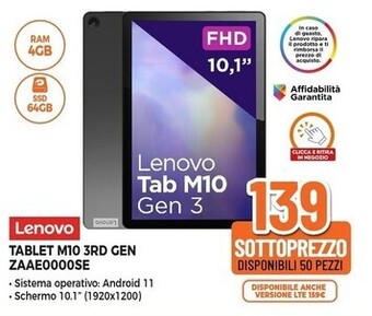 Lenovo tablet m10 3rd gen zaae0000se