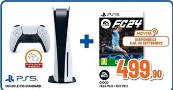 Expert Sony console ps5 standard + gioco fc24 vch + fut vch offerta