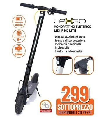Expert Lexgo monopattino elettrico lex r9x lite offerta