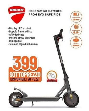 Ducati monopattino elettrico pro-i evo safe ride