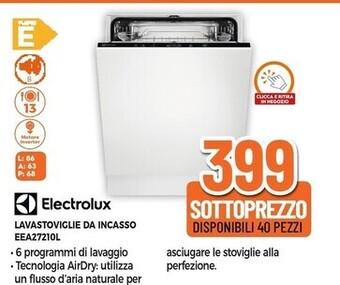 Electrolux lavastoviglie da incasso eea27210l